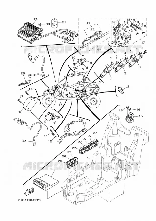 PARTIE ELECTRIQUE 1 Yamaha SIDE BY SIDE 1000 2017 YXZ  YXZ1000E