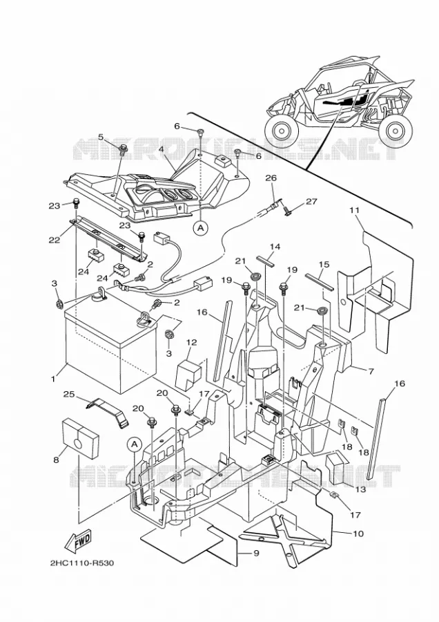 PARTIE ELECTRIQUE 2 Yamaha SIDE BY SIDE 1000 2017 YXZ  YXZ1000E