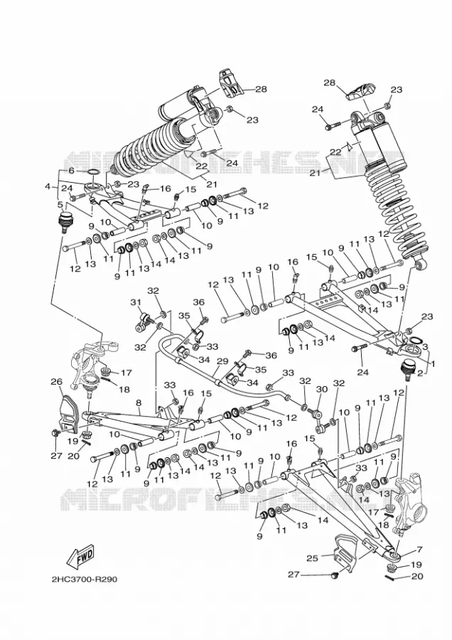 SUSPENSION / ROUE AVANT Yamaha SIDE BY SIDE 1000 2017 YXZ  YXZ1000E