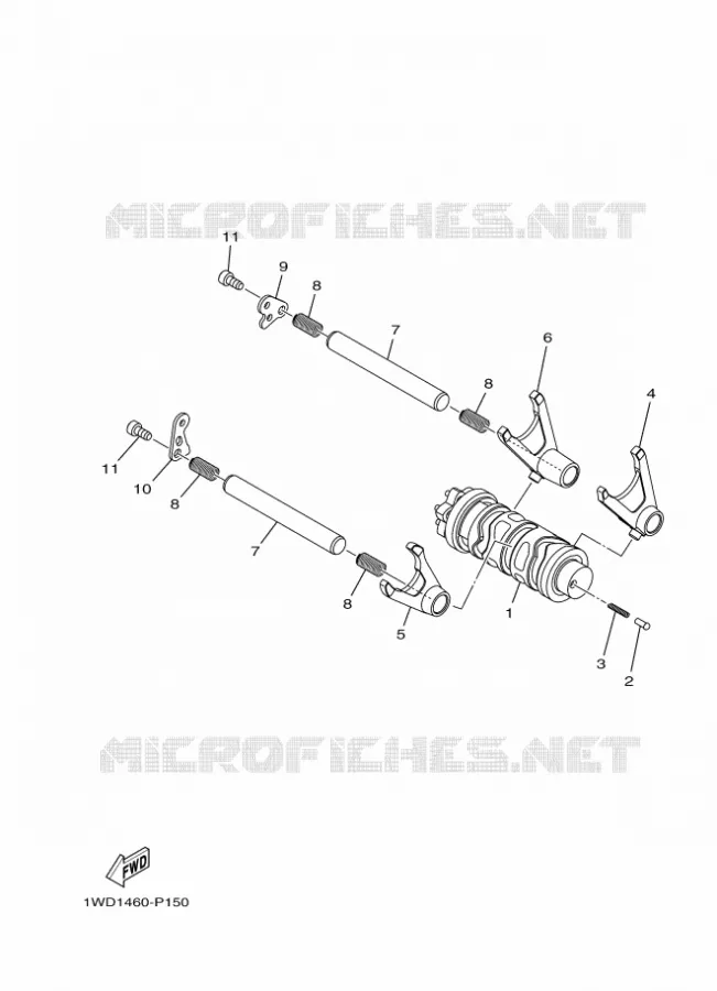 BARILLET DE SELECTION / FOURCHETTES Yamaha MOTO 300 2018 R3  YZF-R3A