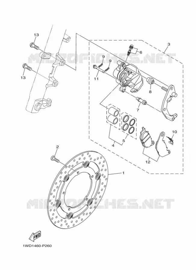 ETRIER DE FREIN AVANT Yamaha MOTO 300 2018 R3  YZF-R3A