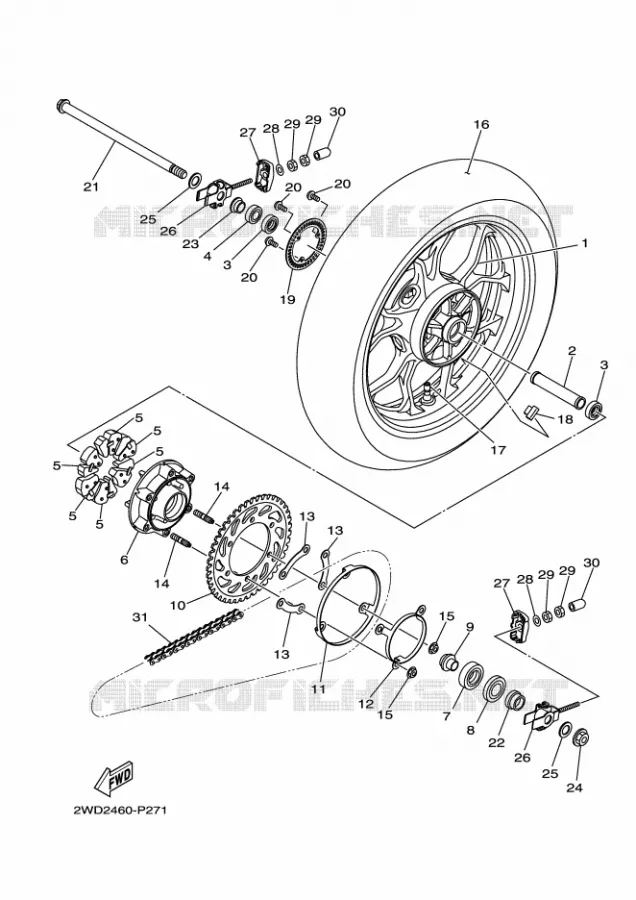 ROUE ARRIERE Yamaha MOTO 300 2018 R3  YZF-R3A