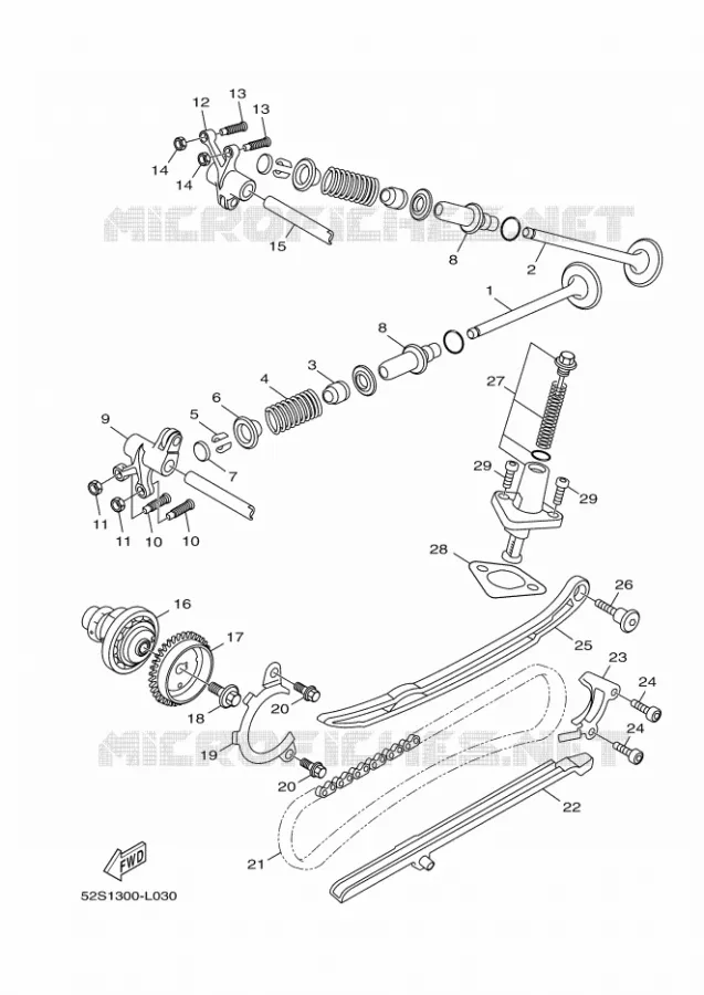 SOUPAPE Yamaha SCOOTER 125 2017 XENTER  HW125