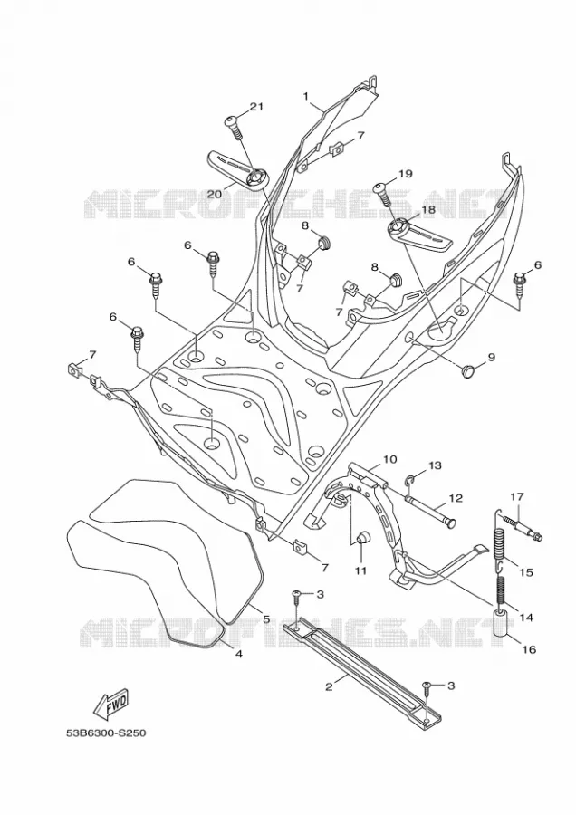 SUPPORT / REPOSE PIEDS Yamaha SCOOTER 125 2017 XENTER  HW125