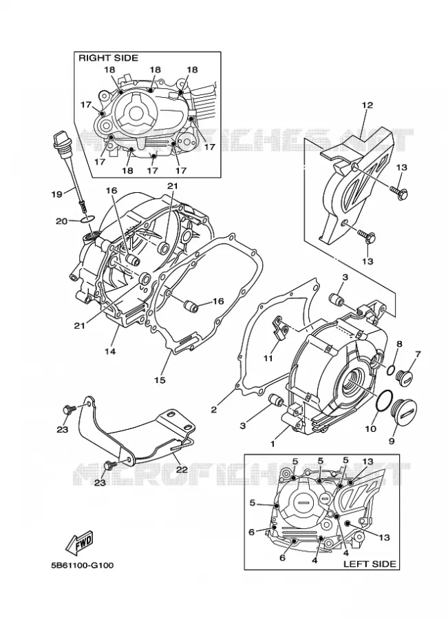 CARTER - MOTEUR 1 Yamaha MOTO 110 2017 TTR  TT-R110E