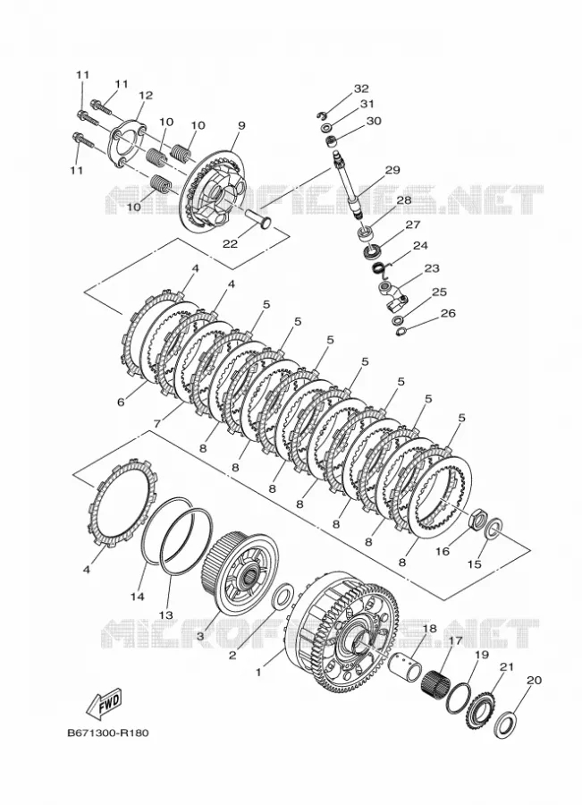 EMBRAYAGE DE DEMARREUR Yamaha MOTO 1000 2017 MT  MTN1000