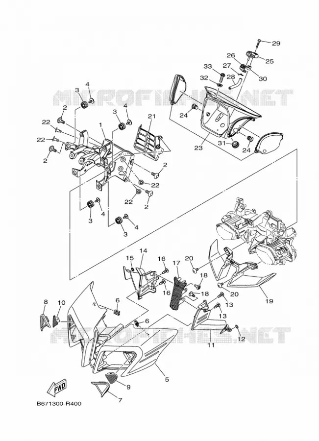 CARENAGES 1  Yamaha MOTO 1000 2017 MT  MTN1000