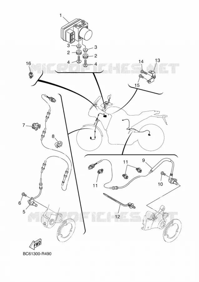 PARTIE ELECTRIQUE 3 Yamaha MOTO 700 2017 TRACER  MTT690P-AB