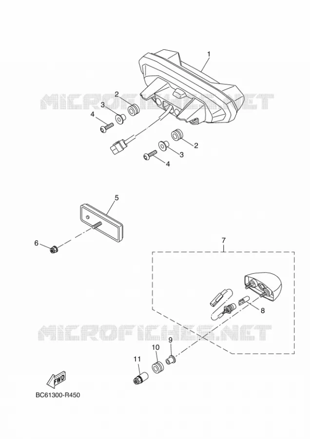 FEU ARRIERE Yamaha MOTO 700 2017 TRACER  MTT690P-AB