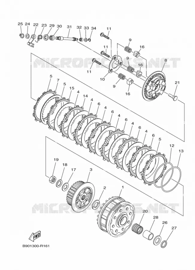 EMBRAYAGE DE DEMARREUR Yamaha MOTO 900 2017 XSR  MTM850