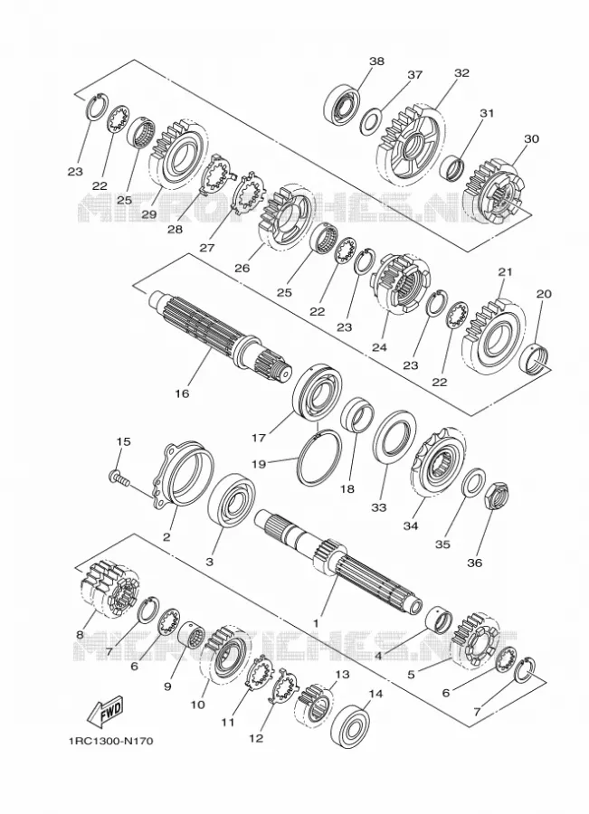 TRANSMISSION Yamaha MOTO 900 2017 XSR  MTM850