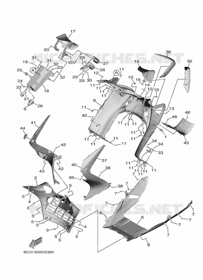 PROTEGE JAMBES Yamaha SCOOTER 530 2017 TMAX DX  XP530D-A