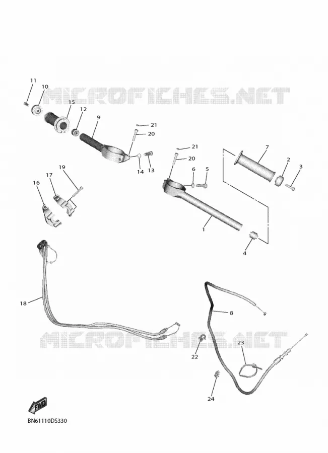 GUIDON ET CABLES Yamaha MOTO 600 2017 R6  YZF600