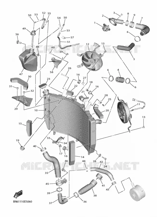 RADIATEUR / DURITES Yamaha MOTO 600 2017 R6  YZF600