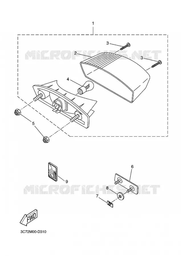 FEU ARRIERE Yamaha SCOOTER 50 2014 SLIDER  EW50N
