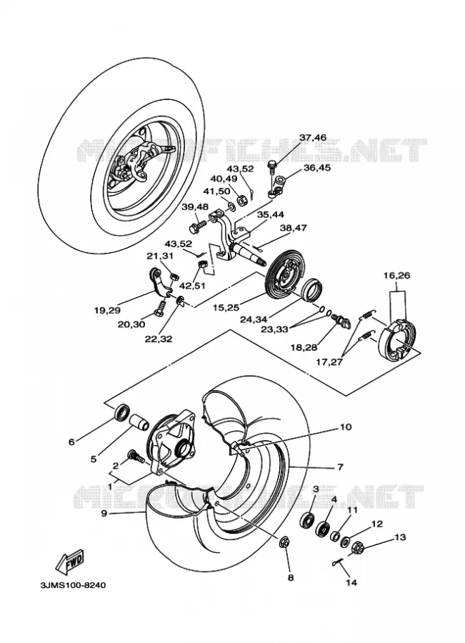 ROUE AVANT Yamaha QUAD 200 2000 BLASTER  YFS200