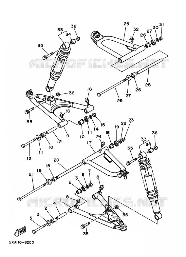 SUSPENSION / ROUE AVANT Yamaha QUAD 200 2001 BLASTER  YFS200