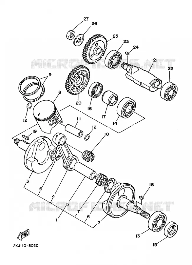 VILEBREQUIN / PISTON Yamaha QUAD 200 2001 BLASTER  YFS200