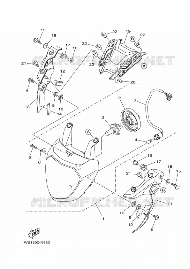 PHARE  Yamaha MOTO 700 2016 MT  MT07A