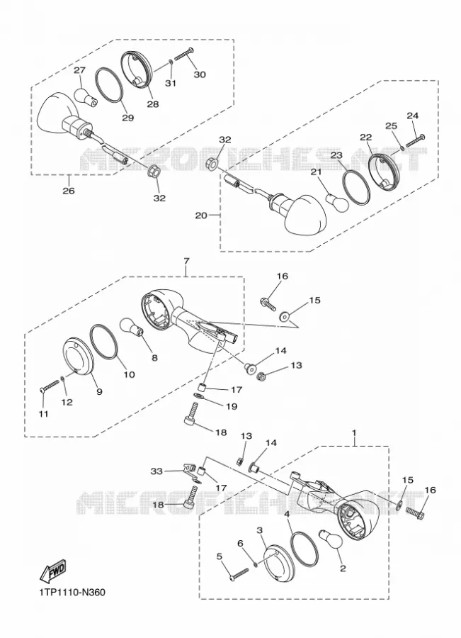 CLIGNOTANT Yamaha MOTO 950 2014 BOLT  XVS950CUXV950R