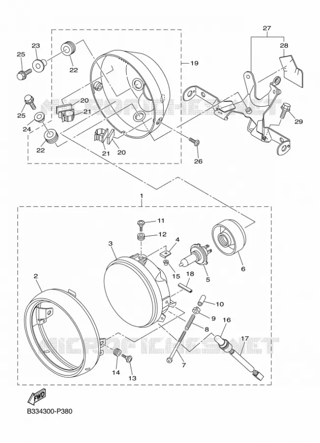 PHARE  Yamaha MOTO 950 2016 XV  XVS950CR