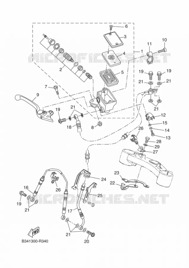 MAITRE CYLINDRE DE FREIN AVANT Yamaha MOTO 700 2016 XSR  MTM690-U