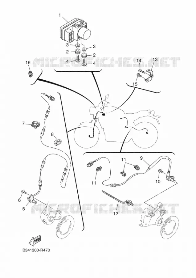 PARTIE ELECTRIQUE 3 Yamaha MOTO 700 2016 XSR  MTM690-U