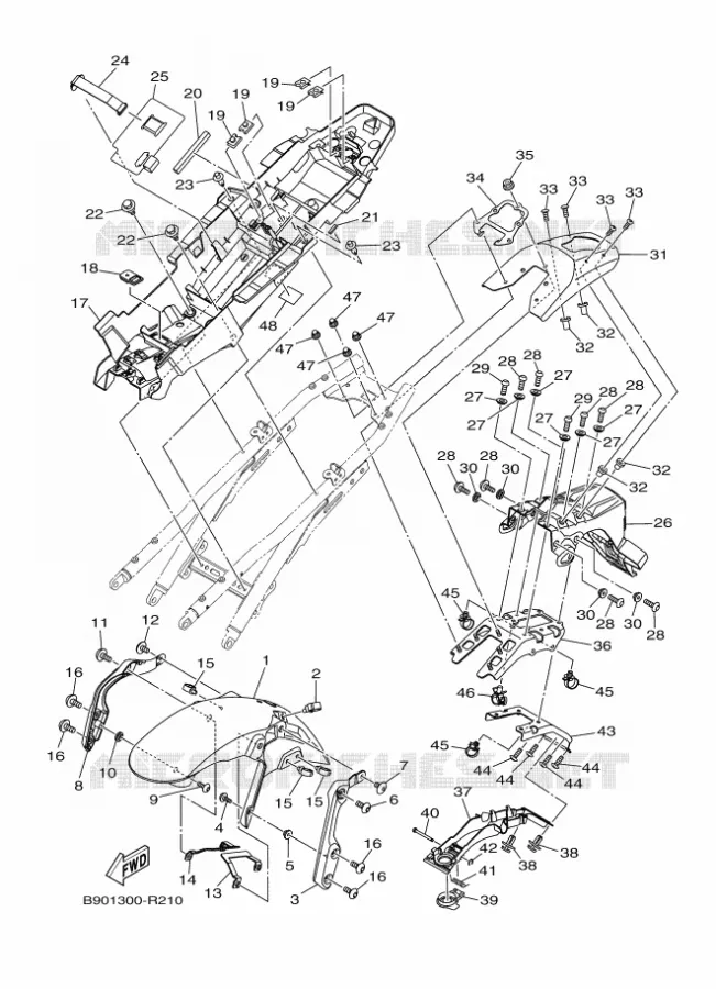 GARDE BOUE Yamaha MOTO 900 2016 XSR  MTM850