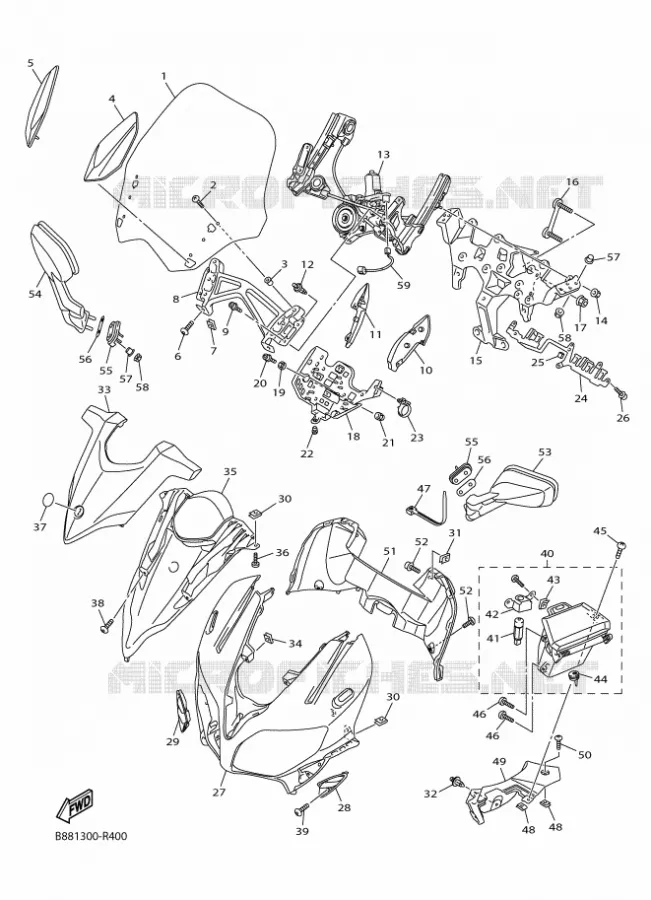 CARENAGES 1  Yamaha MOTO 1300 2016 FJR  FJR1300-AE