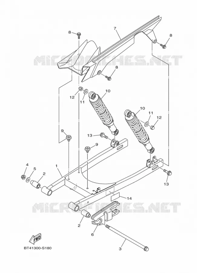 BRAS OSCILLANT / AMORTISSEUR Yamaha MOTO 125 2017 YS  YS125-5C
