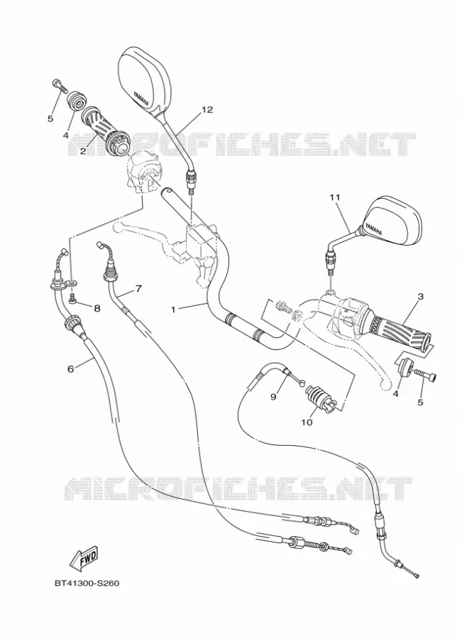 GUIDON ET CABLES Yamaha MOTO 125 2017 YS  YS125-5C