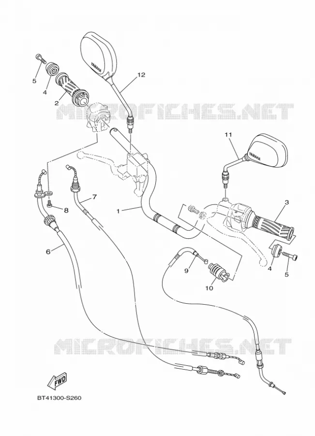 GUIDON ET CABLES Yamaha MOTO 125 2017 YS  YS125-5C