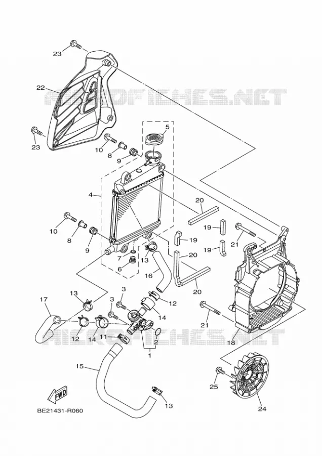 RADIATEUR / DURITES Yamaha SCOOTER 125 2017 TRICITY  MWS125-C