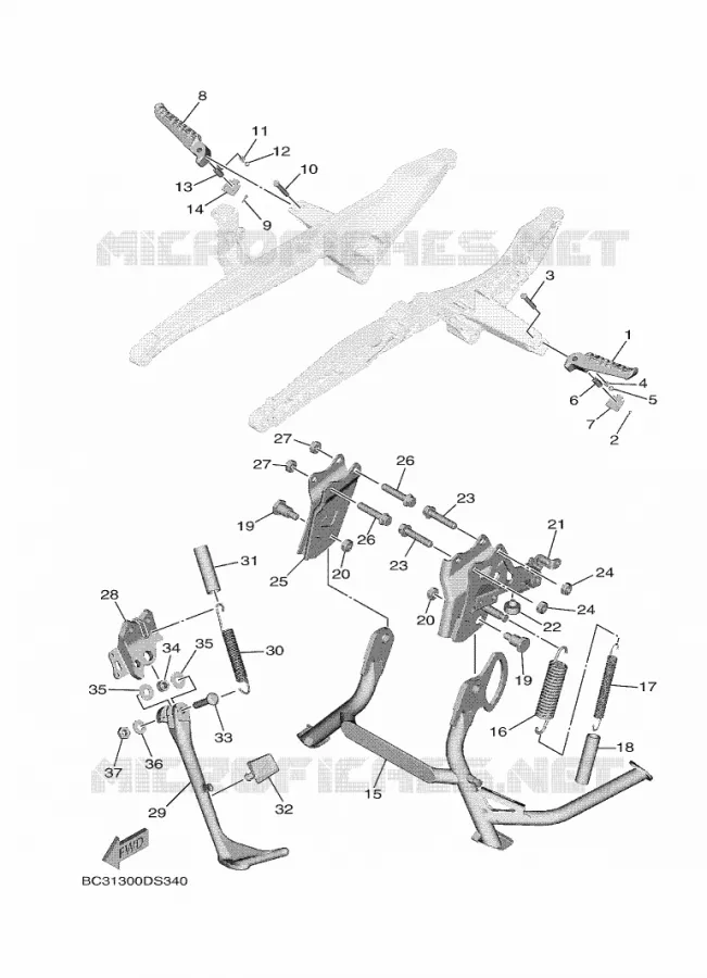 SUPPORT / REPOSE PIEDS Yamaha SCOOTER 530 2017 TMAX  XP530E-A