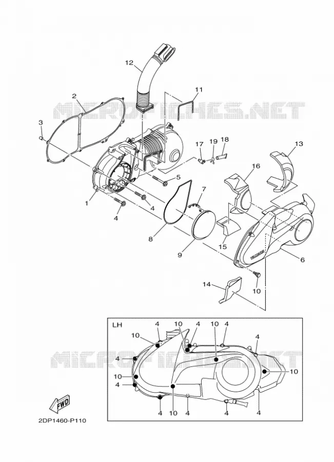CARTER - MOTEUR 1 Yamaha SCOOTER 150 2017 NMAX  GPD150-A