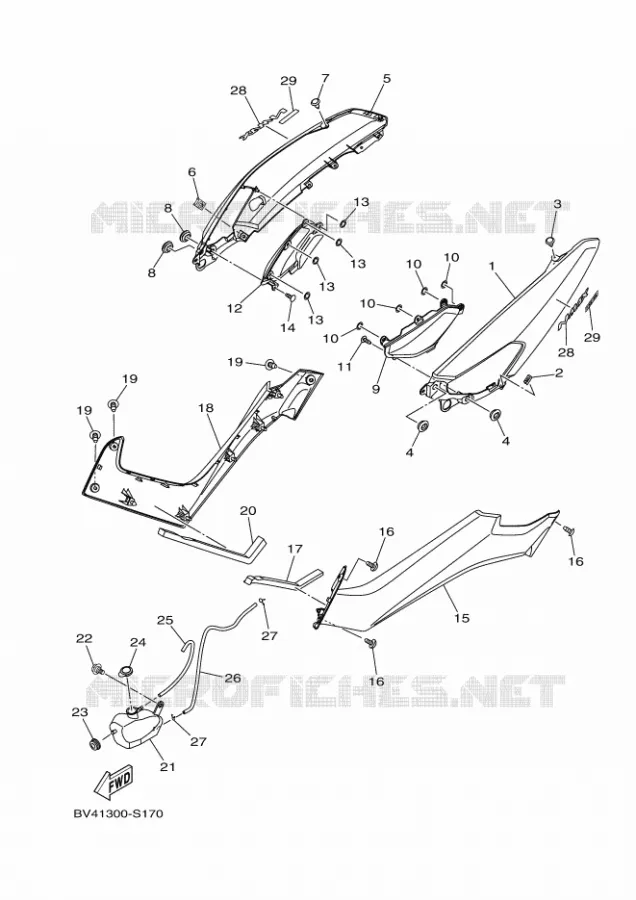 COUVERCLE LATERAL Yamaha SCOOTER 150 2017 NMAX  GPD150-A