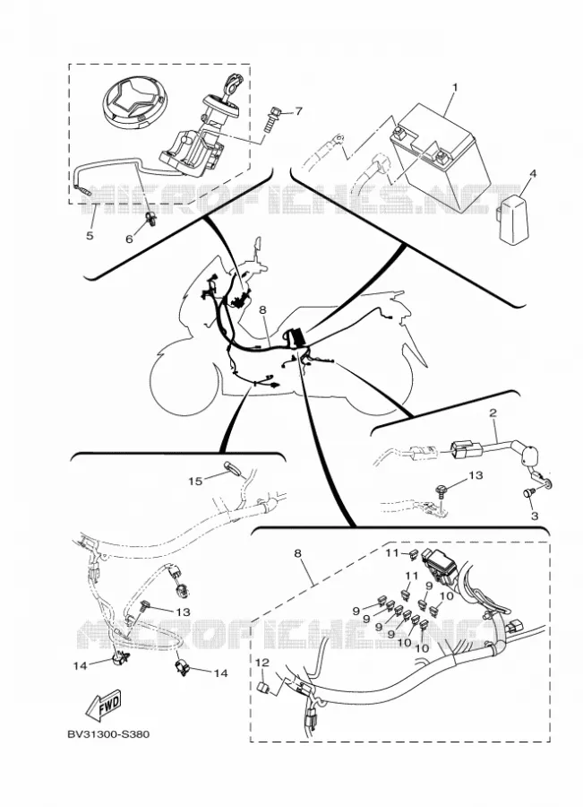 PARTIE ELECTRIQUE 1 Yamaha SCOOTER 150 2017 NMAX  GPD150-A