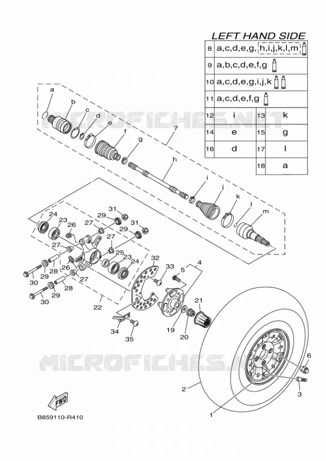 ROUE ARRIERE Yamaha SIDE BY SIDE 700 2017 WOLVERINE  YXE700E