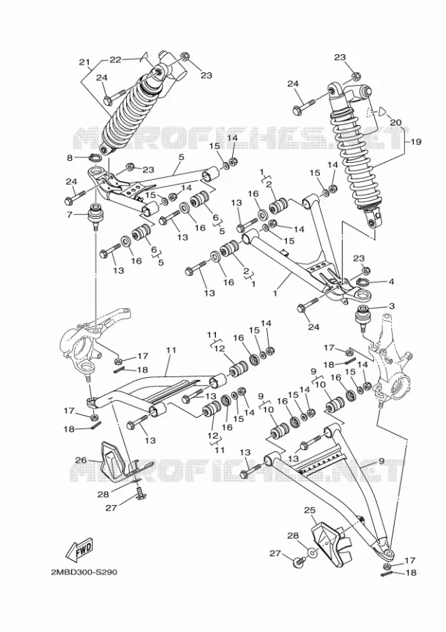 SUSPENSION / ROUE AVANT Yamaha SIDE BY SIDE 700 2017 WOLVERINE  YXE700E