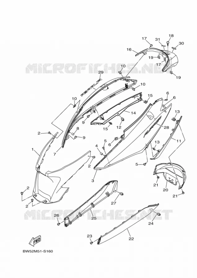 COUVERCLE LATERAL Yamaha SCOOTER 125 2017 FLIPPER  LTS125-C
