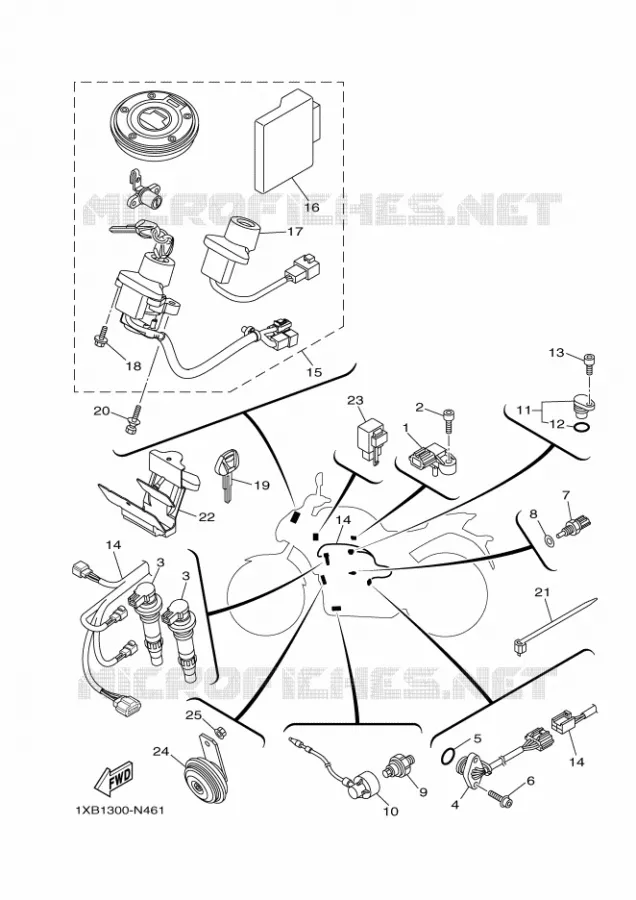 PARTIE ELECTRIQUE 2 Yamaha MOTO 700 2016 MT  MT07A