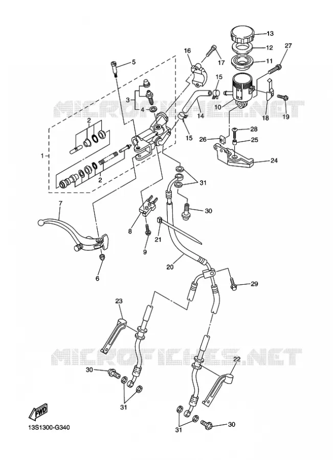 MAITRE CYLINDRE DE FREIN AVANT Yamaha MOTO 600 2008 R6  YZF-R6