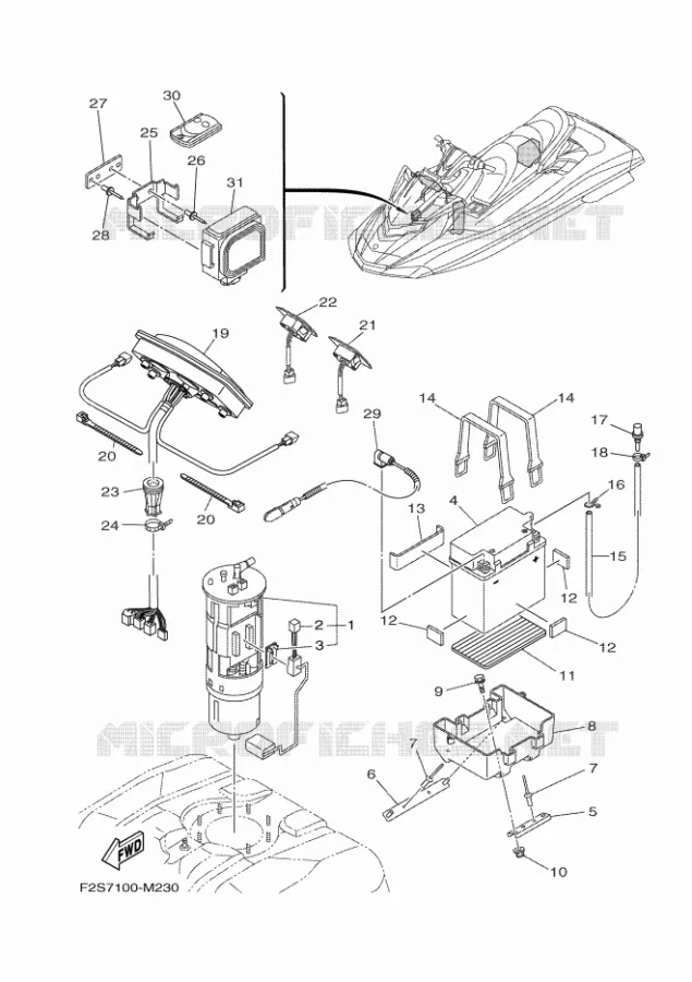 ELECTRIQUE 3 Yamaha WAVERUNNER 1800 2016 FX CRUISER  FB1800A-R
