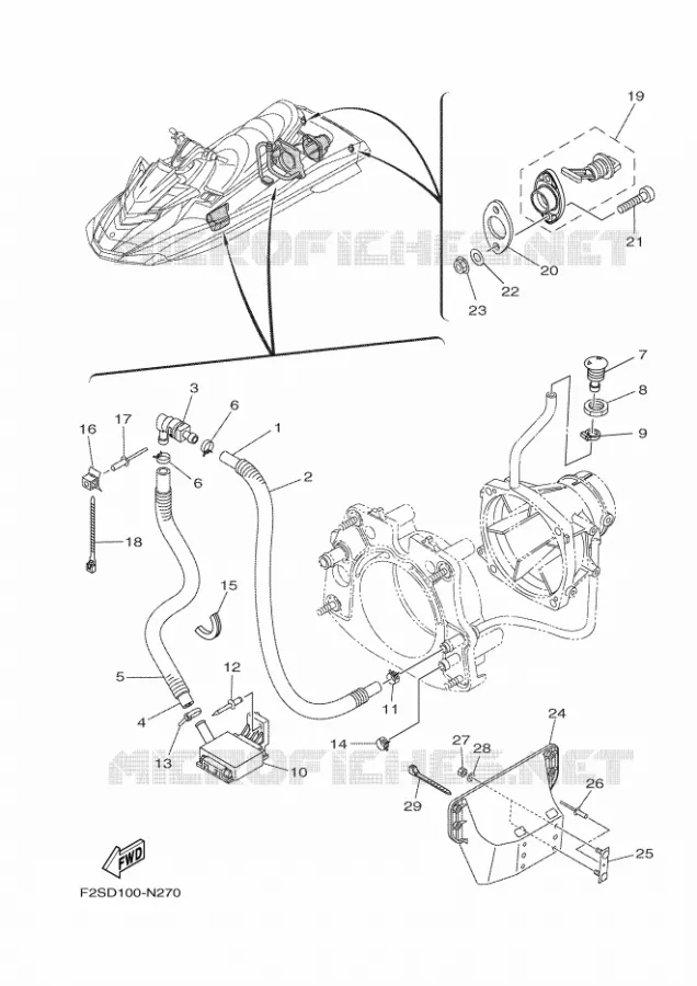 HULL & DECK Yamaha WAVERUNNER 1800 2016 FX CRUISER  FB1800A-R
