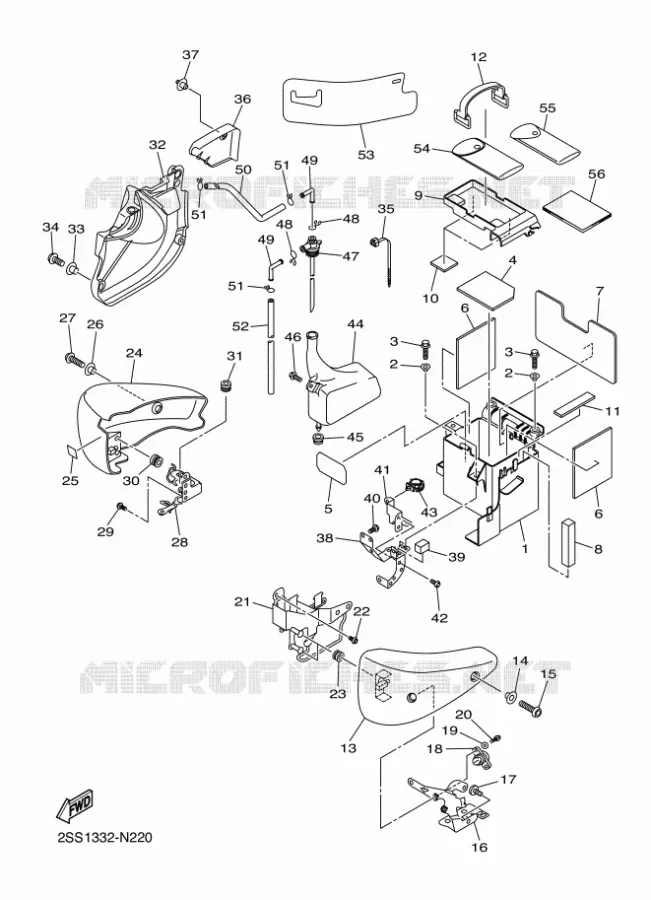 COUVERCLE LATERAL Yamaha MOTO 1300 2014 XVS  XVS1300CU