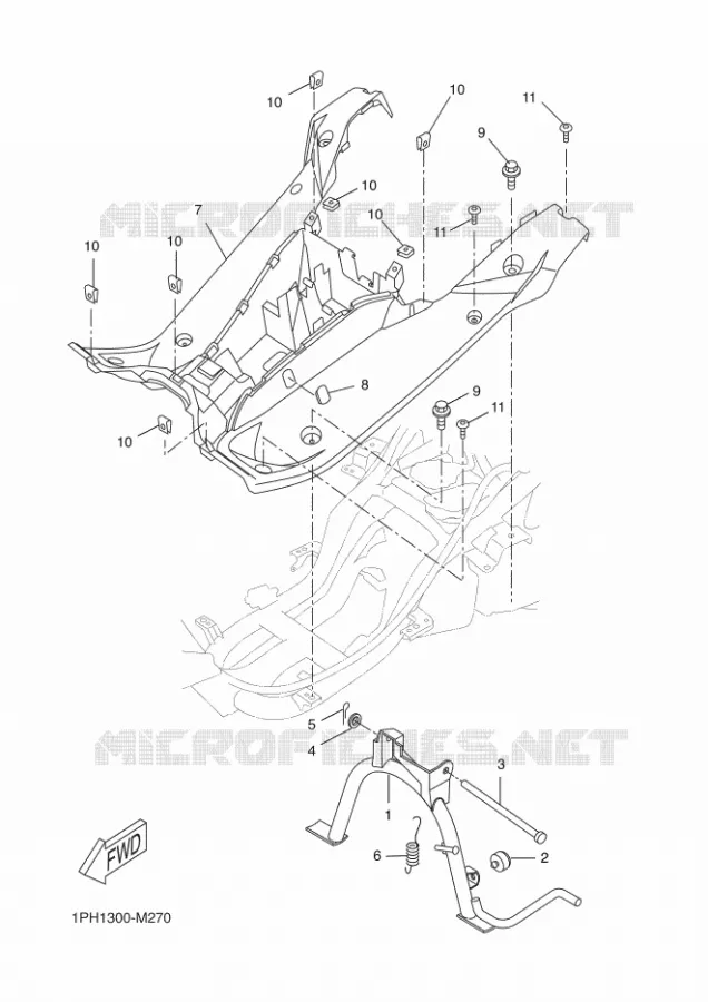 BEQUILLE / REPOSE PIEDS Yamaha SCOOTER 50 2016 AEROX  NS50