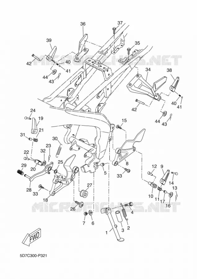 BEQUILLE / REPOSE PIEDS Yamaha MOTO 125 2015 MT  MT125