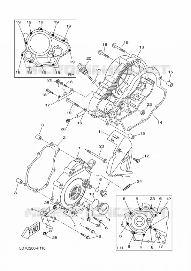 CARTER - MOTEUR 1 Yamaha MOTO 125 2015 MT  MT125