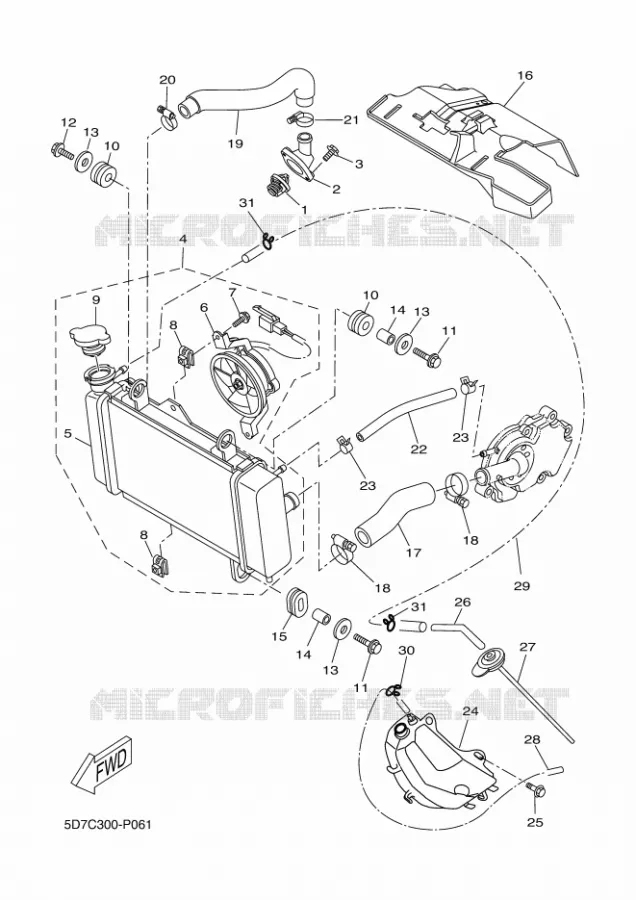 RADIATEUR / DURITES Yamaha MOTO 125 2015 MT  MT125