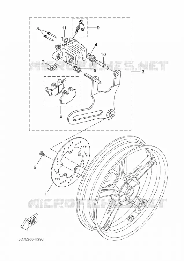 ETRIER DE FREIN ARRIERE Yamaha MOTO 125 2010 YZF-R125  YZF-R125